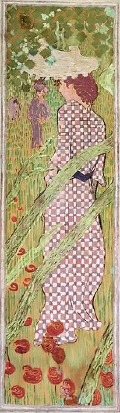 Toiles Sans Cadre|Toiles Encadrées<Boutiques de musées Femmes au jardin : Femme à la robe quadrillée (toiles sans cadre)