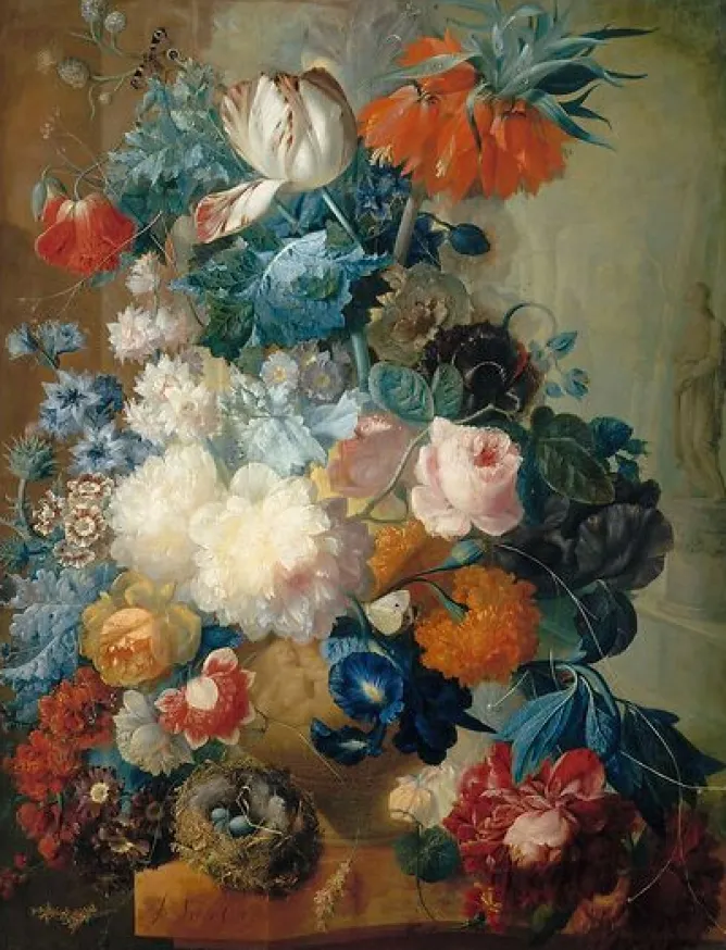 Panneaux Aluminium|Panneaux Acryliques<Boutiques de musées Fleurs dans un vase et nid d'oiseau (panneaux aluminium)
