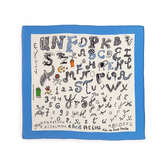 Foulards, Étoles, Châles<Boutiques de musées Foulard Blanc Alphabet Niki de Saint Phalle 70x70cm