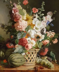 Boutiques de musées Fruits et fleurs dans une corbeille d’osier (affiches d'art) Discount