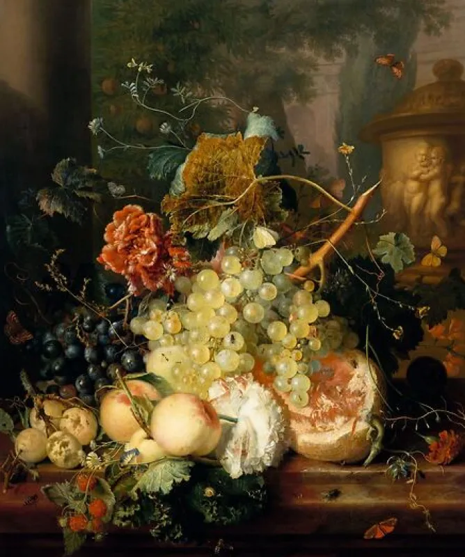 Boutiques de musées Fruits et fleurs près d'un vase orné d'amours (panneaux aluminium) Online