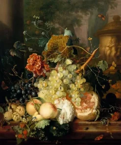 Panneaux Acryliques|Toiles Encadrées<Boutiques de musées Fruits et fleurs près d'un vase orné d'amours (panneaux acryliques)