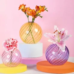 Boutiques de musées Grand vase spirale Jaune Ø 13 cm Discount