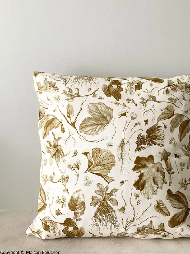 Art De La Maison<Boutiques de musées Housse de coussin bronze Herbier du roi - Maison Baluchon
