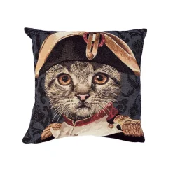Art De La Maison<Boutiques de musées Housse de coussin Chat Napoléon - Bleu