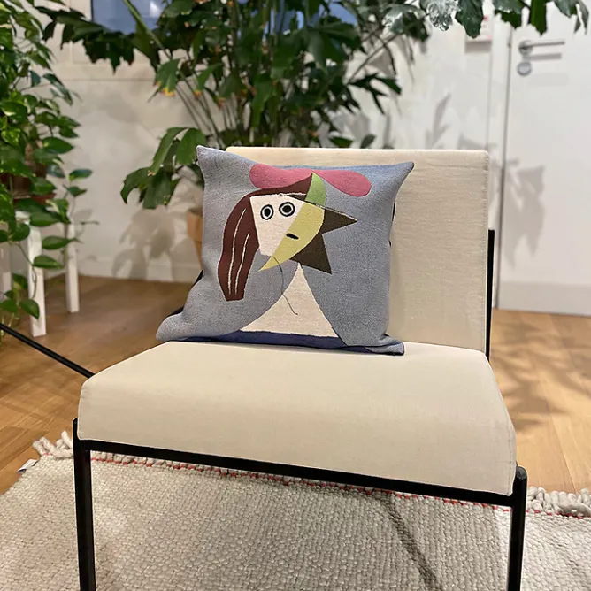 Boutiques de musées Housse de coussin Picasso Femme au chapeau New