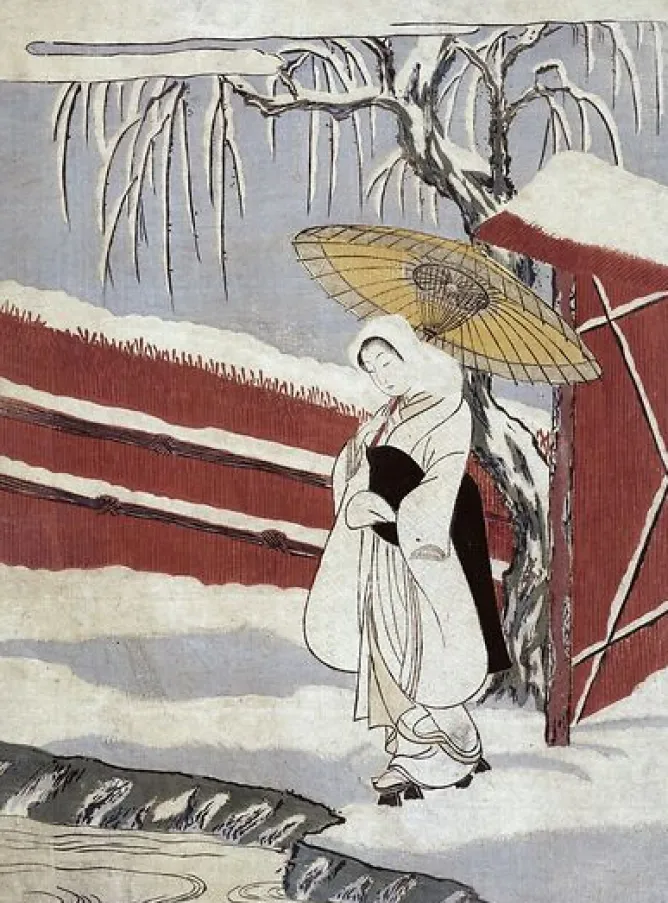 Toiles Encadrées|Toiles Sur Châssis<Boutiques de musées Jeune femme dans la neige, 1725-1770 (toiles encadrées)