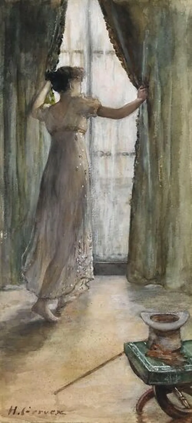 Toiles Sur Châssis|Toiles Sans Cadre<Boutiques de musées Jeune femme debout, vue de dos, devant une fenêtre (toiles sur châssis)