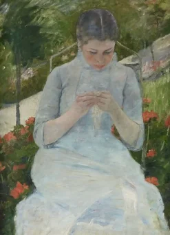 Boutiques de musées Jeune fille au jardin, dit aussi Femme cousant dans un jardin (toiles encadrées) New