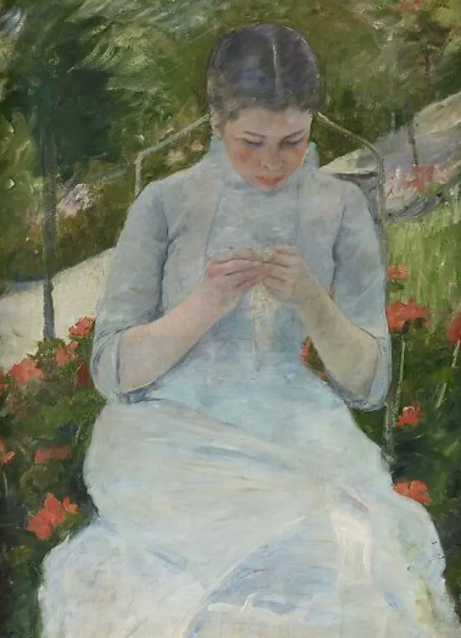 Boutiques de musées Jeune fille au jardin, dit aussi Femme cousant dans un jardin (toiles encadrées) New