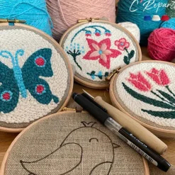 Loisirs Créatifs<Boutiques de musées Kit Punch Needle 1 Motif - Papillon bleu