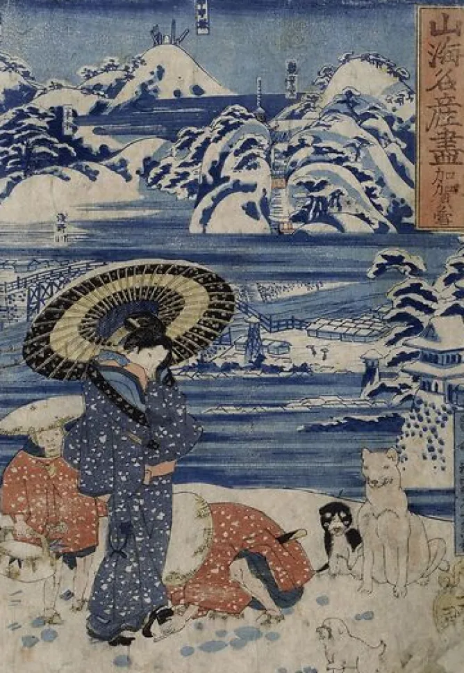 Boutiques de musées La neige à Kaga (toiles sur châssis) Outlet