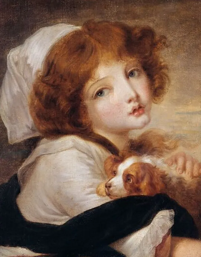 Boutiques de musées La petite fille au chien (toiles encadrées) Clearance