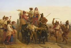Boutiques de musées L'Arrivée des Moissonneurs dans les marais Pontins (affiches d'art encadrées) New