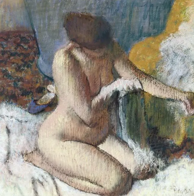 Boutiques de musées La sortie du bain ou Femme s'essuyant le bras gauche (affiches d'art encadrées)