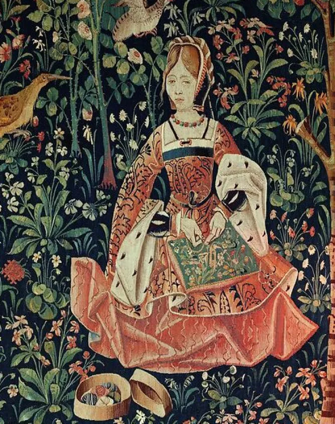 Boutiques de musées La tenture de la Vie Seigneuriale : La Broderie II/II (panneaux aluminium) New