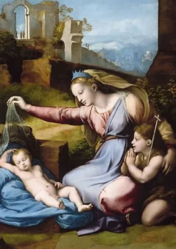Boutiques de musées La Vierge au diadème bleu ou La Vierge au voile (panneaux acryliques) Hot