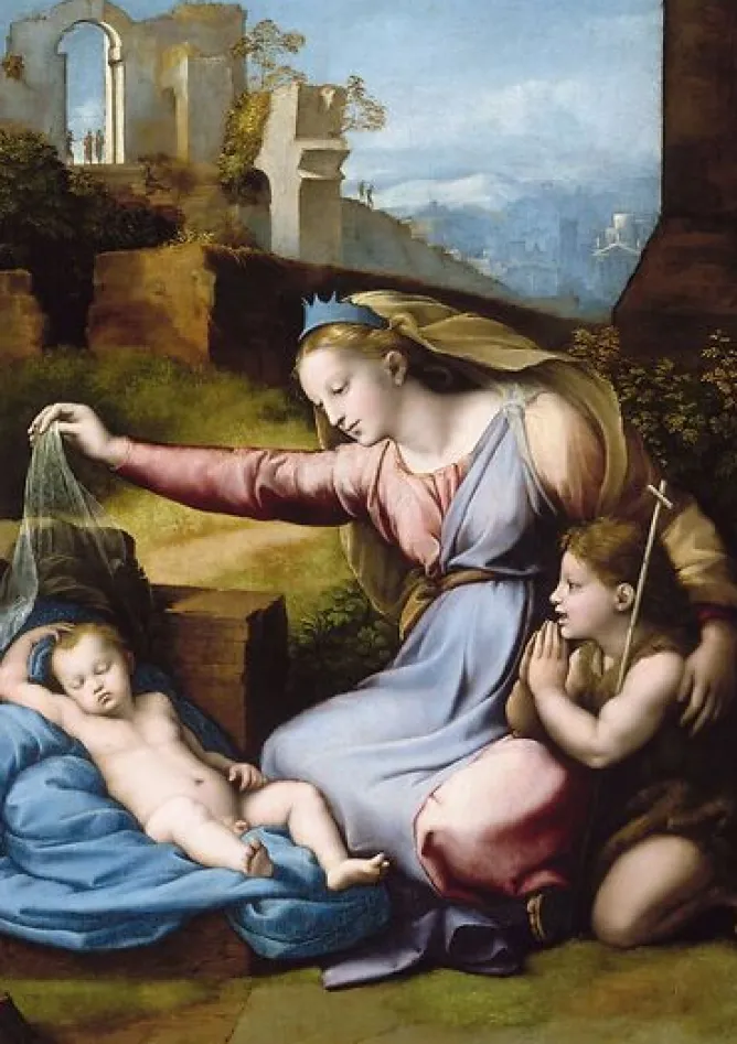 Boutiques de musées La Vierge au diadème bleu ou La Vierge au voile (panneaux acryliques) Hot