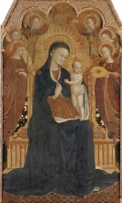 Affiches D'Art Encadrées<Boutiques de musées La Vierge et l'Enfant entourés de 6 anges, Saint Antoine de Padoue, Saint Jean l'Evangéliste (affiches d'art encadrées)