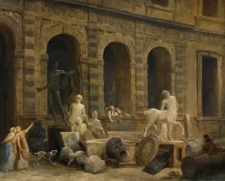 Toiles Sans Cadre|Affiches D'Art Encadrées<Boutiques de musées Le Dessinateur d'antiques devant la Petite galerie du Louvre (toiles sans cadre)