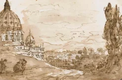 Panneaux Aluminium|Toiles Sur Châssis<Boutiques de musées Le dôme de Saint-Pierre de Rome, vu du Janicule (panneaux aluminium)