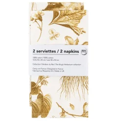 Art De La Table<Boutiques de musées Lot de 2 serviettes de table L'Herbier du Roi Bronze - 42x42 cm