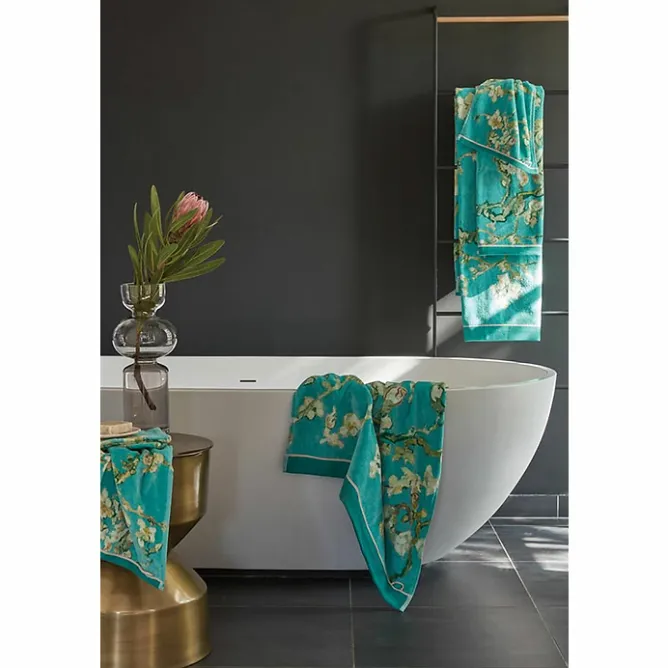 Boutiques de musées Lot de 3 Serviettes de toilette 55x100 cm - Vincent van Gogh - Amandier en fleurs - Beddinghouse x Van Gogh Museum Amsterdam® New