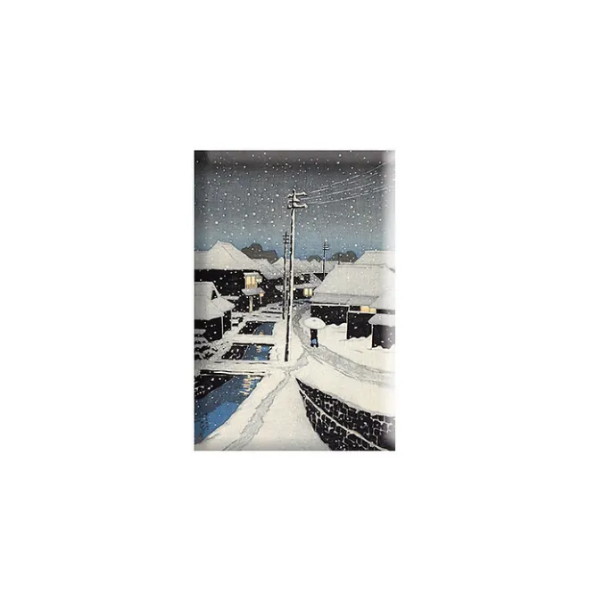 Magnets<Boutiques de musées Magnet Kawase Hasui - Soir de neige au village de Terajima