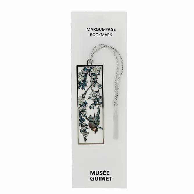 Boutiques de musées Marque-page en métal avec ruban Katsushika Hokusai - Bouvreuil et cerisier Hot