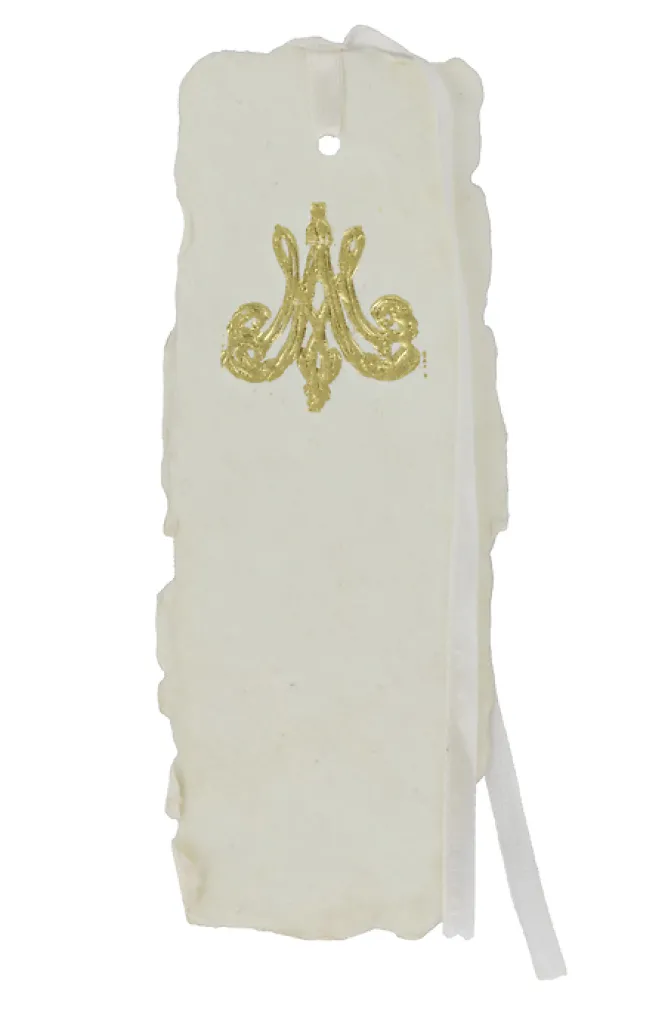 Boutiques de musées Marque-page papier bouilli en cuve - Monogramme de Marie-Antoinette - Beige Hot
