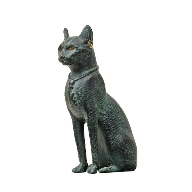 Antiquités Orientales Et Égyptiennes<Boutiques de musées Moulage Chatte Bastet aux boucles d'oreilles