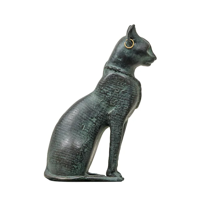 Antiquités Orientales Et Égyptiennes<Boutiques de musées Moulage Chatte Bastet aux boucles d'oreilles