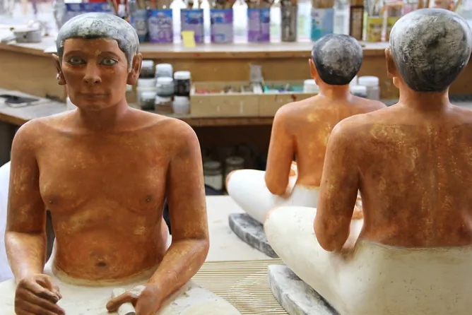 Moulages Remarquables|Antiquités Orientales Et Égyptiennes<Boutiques de musées Moulage Scribe accroupi ou Scribe de Saqqarah - Taille réelle