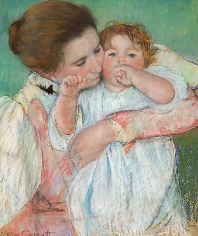 Panneaux Aluminium|Panneaux Acryliques<Boutiques de musées Mère et enfant sur fond vert (détail) (panneaux aluminium)