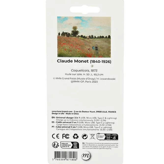 High-Tech<Boutiques de musées Multicâbles 3 en 1 Claude Monet - Coquelicots