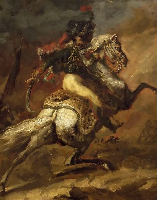 Panneaux Aluminium|Toiles Encadrées<Boutiques de musées Officier de chasseur à cheval chargeant, esquisse (panneaux aluminium)