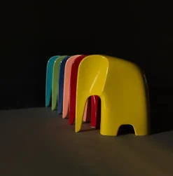 Boutiques de musées Olifant - Éléphant en porcelaine - Jaune soleil - Caussa Sale
