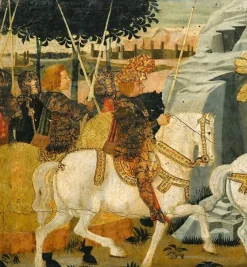 Toiles Encadrées|Toiles Sur Châssis<Boutiques de musées Panneau de cassone : combat de cavalerie sous les murs de Troie I/II (toiles encadrées)