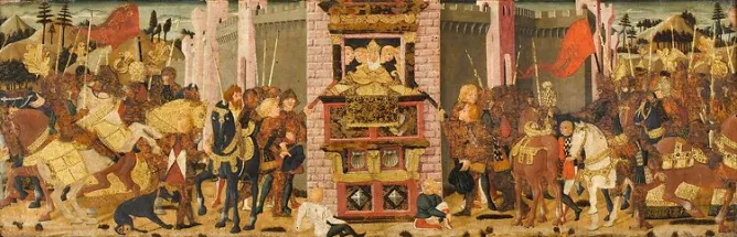 Toiles Sur Châssis|Panneaux Acryliques<Boutiques de musées Panneau de cassone : Hersilie réconciliant les Romains et les Sabins (toiles sur châssis)