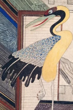 Toiles Sans Cadre|Toiles Sur Châssis<Boutiques de musées Paravent aux livres (Chaek’kori) (détail), le héron (toiles sans cadre)
