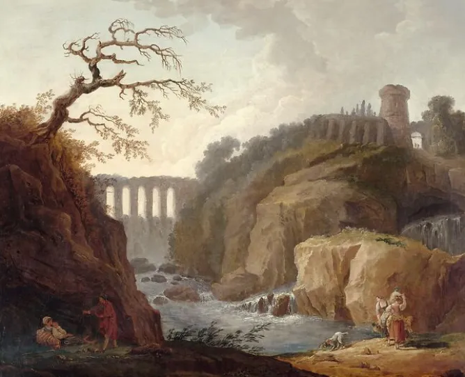 Panneaux Aluminium|Panneaux Acryliques<Boutiques de musées Paysage avec aqueduc et torrent (panneaux aluminium)