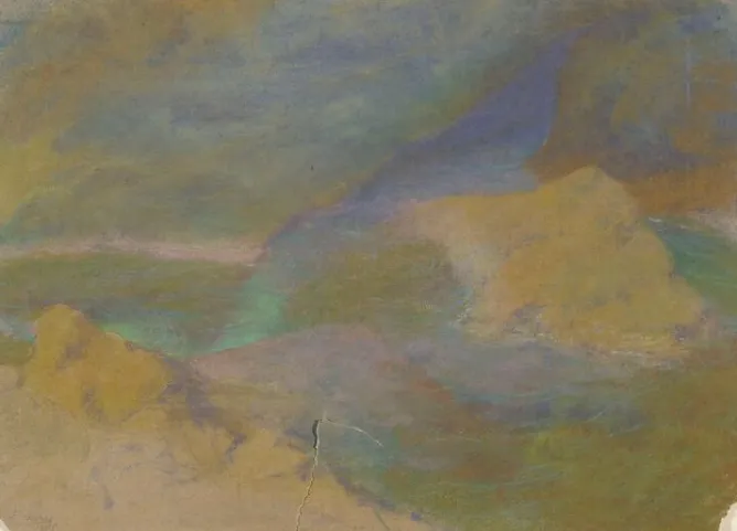 Panneaux Aluminium|Panneaux Acryliques<Boutiques de musées Paysage de montagne avec rochers au premier plan (panneaux aluminium)