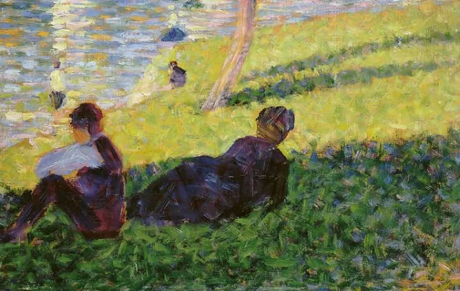 Boutiques de musées Paysage, homme assis, femme étendue, étude pour Un dimanche après-midi à l’île de la Grande Jatte (panneaux aluminium) Best