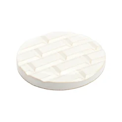 Design<Boutiques de musées Plaque Rivoli grès émaillé - ⌀ 11,5 cm - Blanc Meudon - Déjà-vu Paris