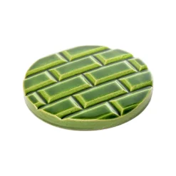 Boutiques de musées Plaque Rivoli grès émaillé - ⌀ 11,5 cm - Vert Lutèce - Déjà-vu Clearance