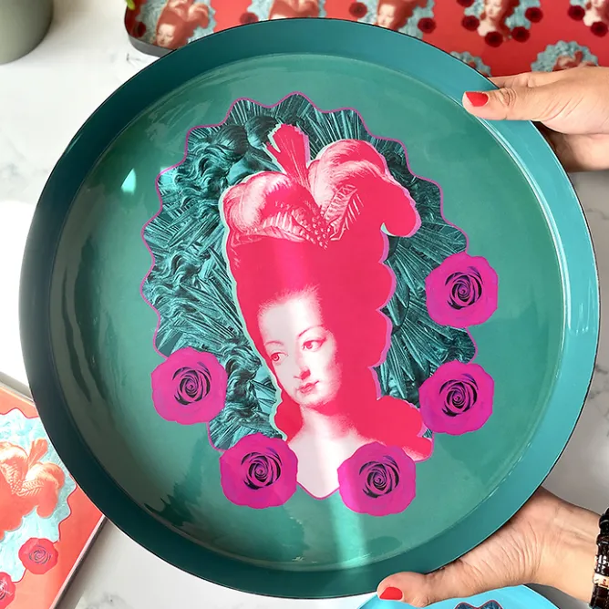 Design|Art De La Maison<Boutiques de musées Plateau Marie-Antoinette Pop Bleu canard - ⌀ 33 cm