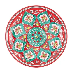 Boutiques de musées Plat en céramique Fleur Rouge /turquoise - Ø 30cm - La maison Ottomane Clearance
