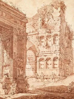 Boutiques de musées Plusieurs personnes parmi des ruines antiques (panneaux aluminium) Outlet