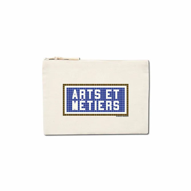 Boutiques de musées Pochette imprimée Arts et Métiers - Écrue Discount