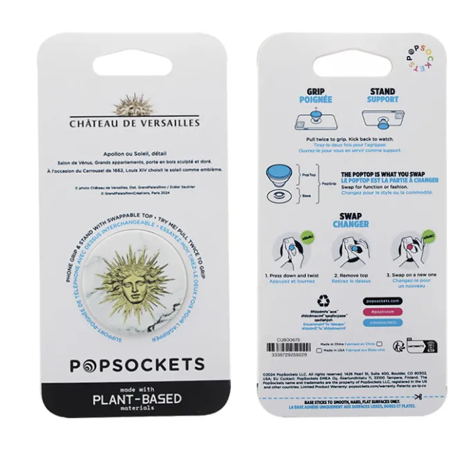 High-Tech<Boutiques de musées Poignée/support de téléphone Emblème Versailles Marbré blanc - PopSockets